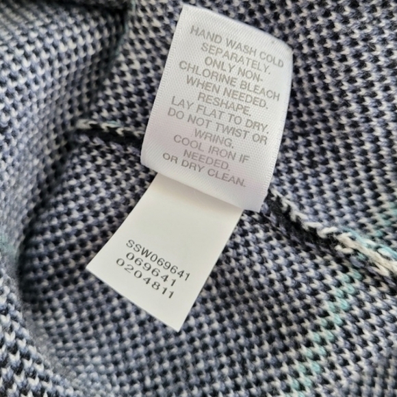 J Jill Black White Plaid Buffalo Check Cozy Knit Long Sleeve Pullover Sweater M - Picture 3 of 16